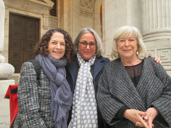 Pamela Katz, Carrie Welch with Margarethe von Trotta on the Return To Montauk set